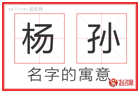 杨孙的名字解释