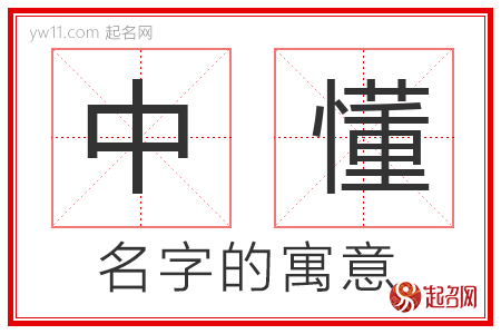 中懂的名字寓意