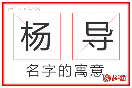 杨导的名字含义