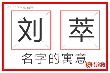 刘萃的名字含义